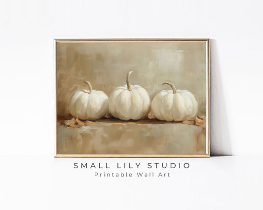White Pumpkins Printable Wall Art