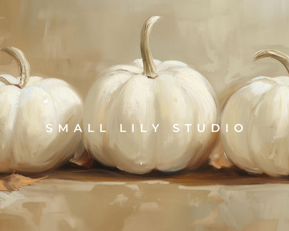 White Pumpkins Printable Wall Art