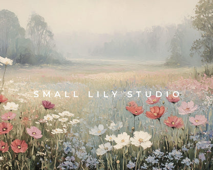 Wildflowers in Fog Desktop Wallpaper Set