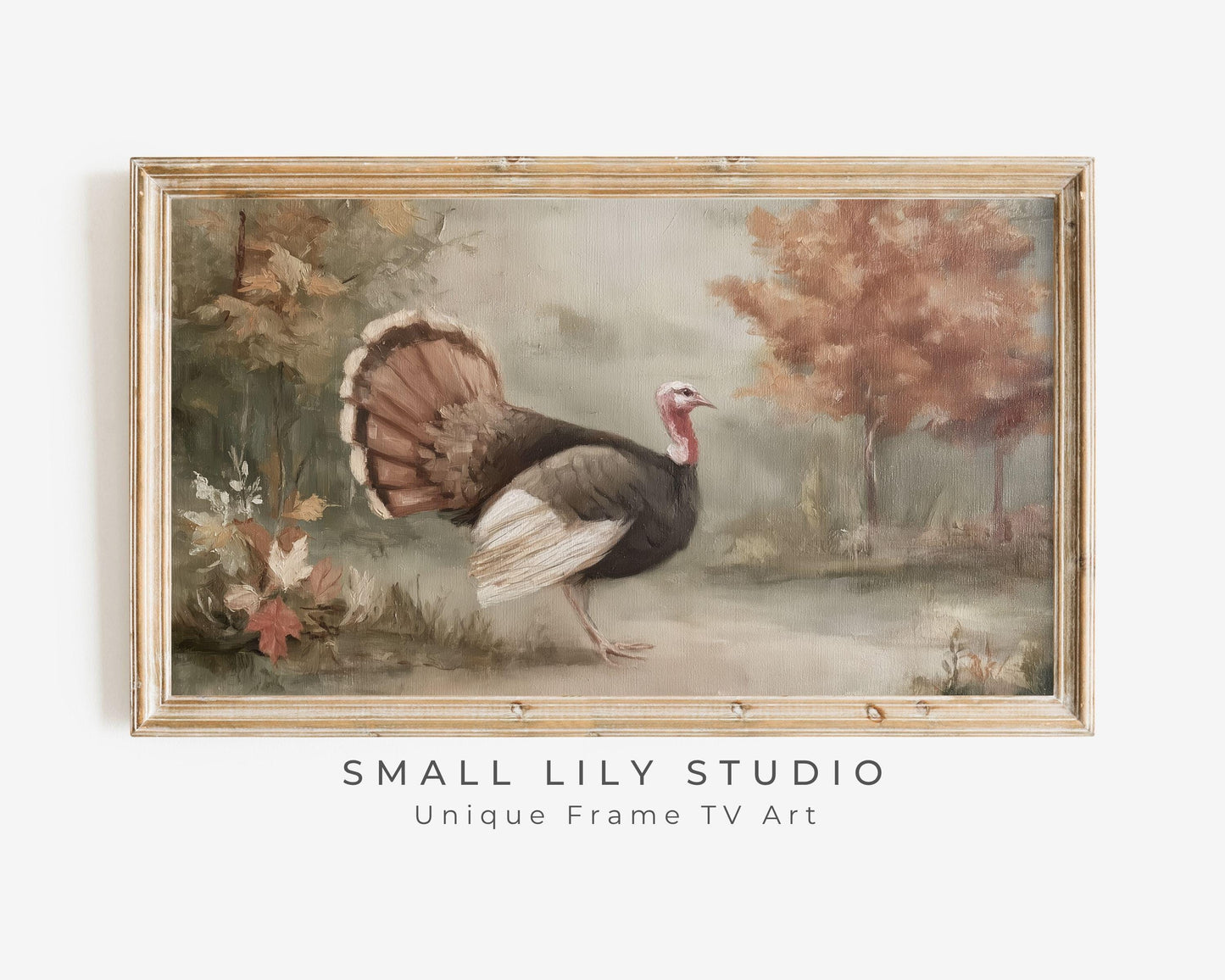 Turkey in Fall Landscape Frame TV Art