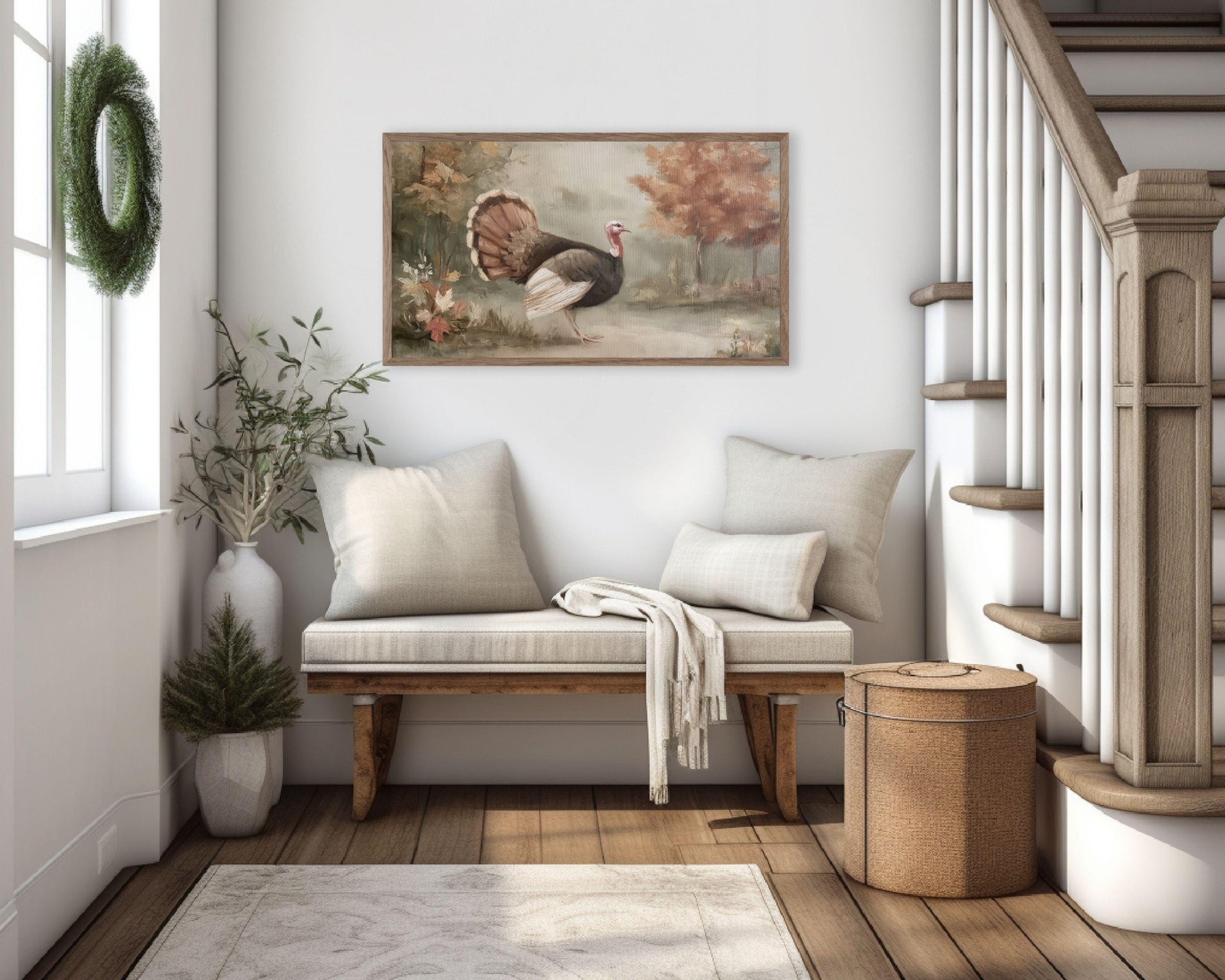 Turkey in Fall Landscape Frame TV Art