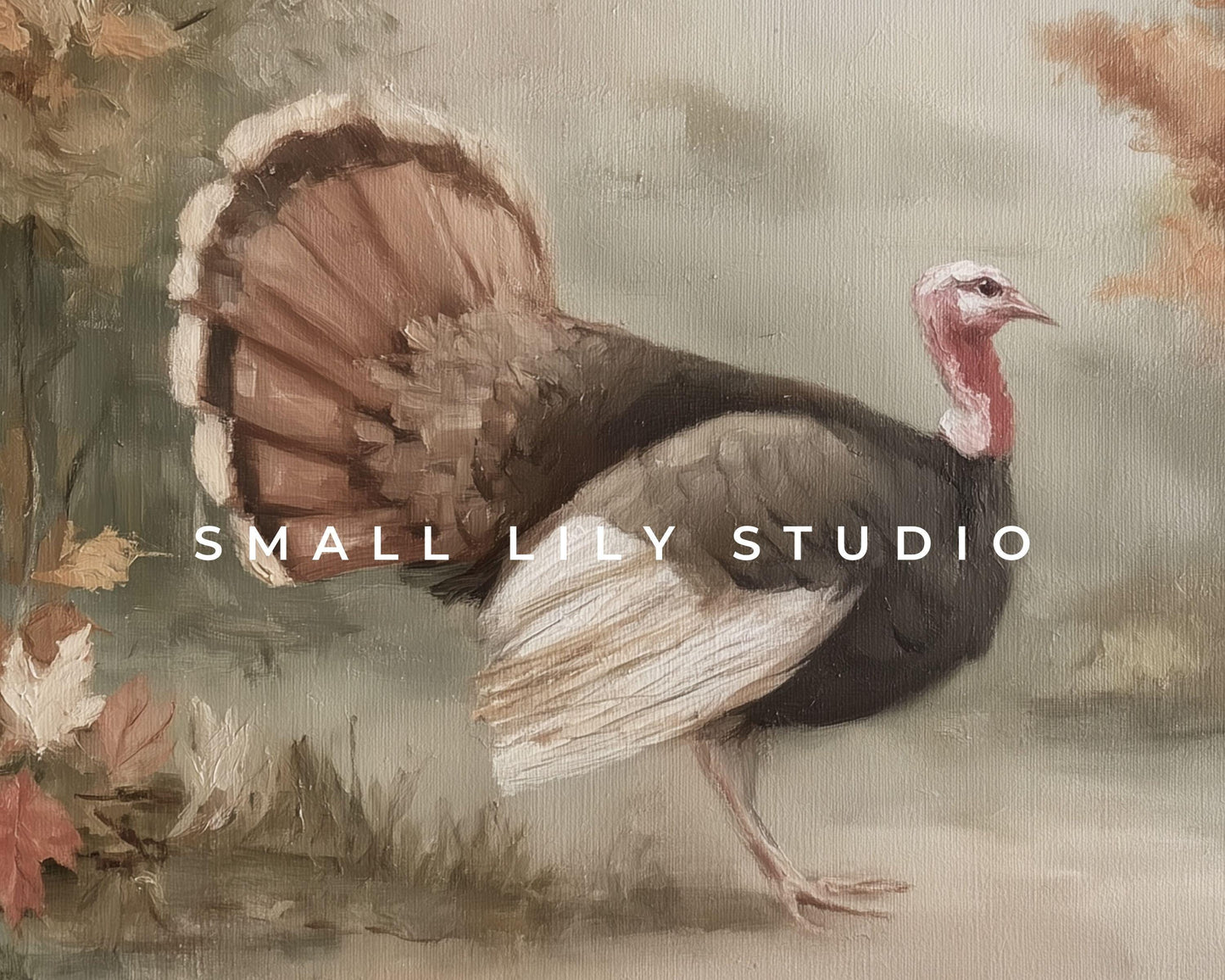 Turkey in Fall Landscape Frame TV Art