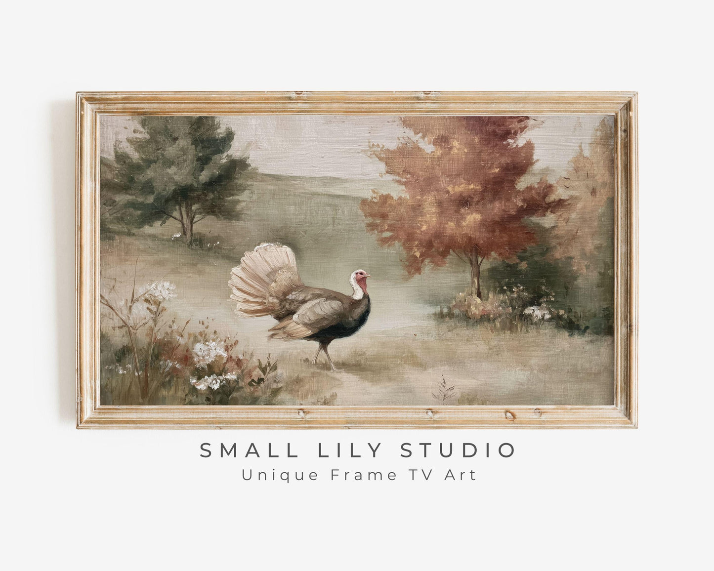 Turkey in Fall Landscape Frame TV Art
