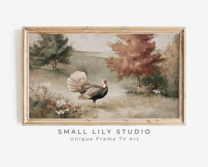 Turkey in Fall Landscape Frame TV Art