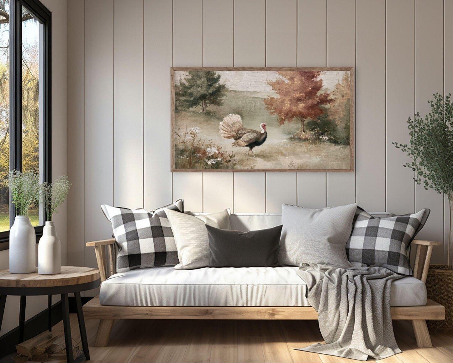 Turkey in Fall Landscape Frame TV Art