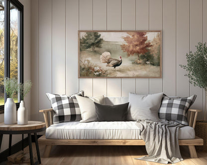 Turkey in Fall Landscape Frame TV Art