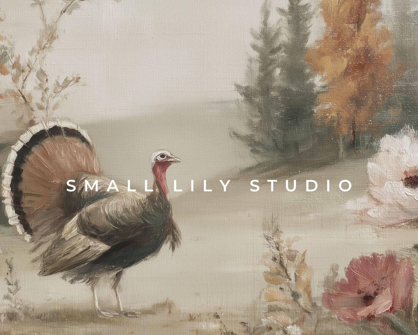 Turkey in Fall Landscape Frame TV Art