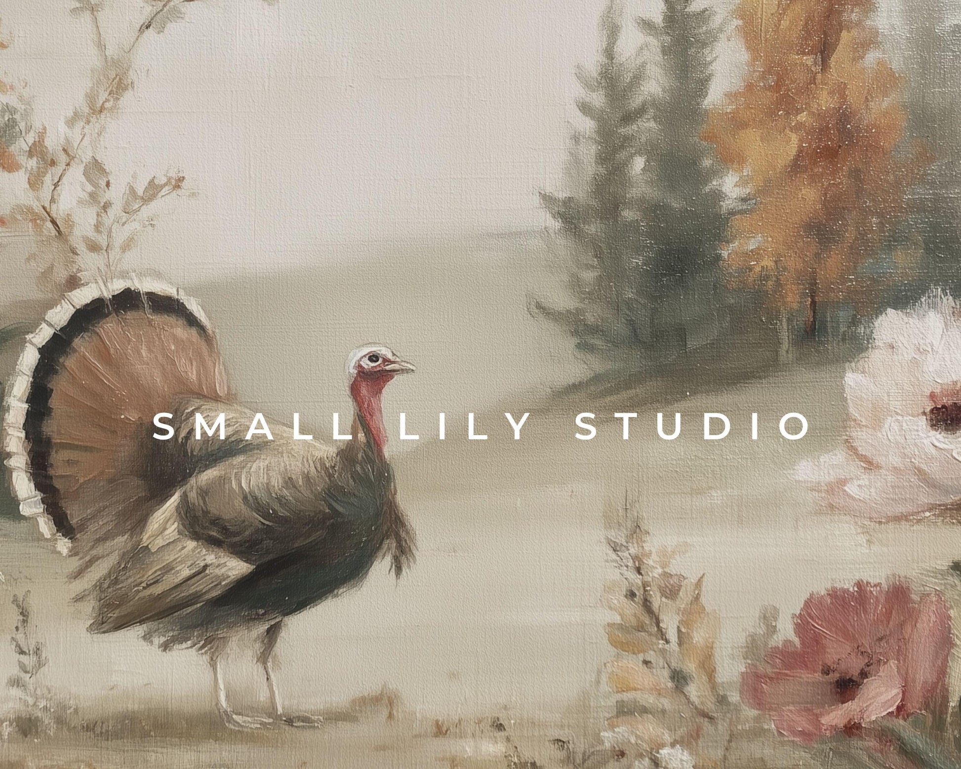 Turkey in Fall Landscape Frame TV Art
