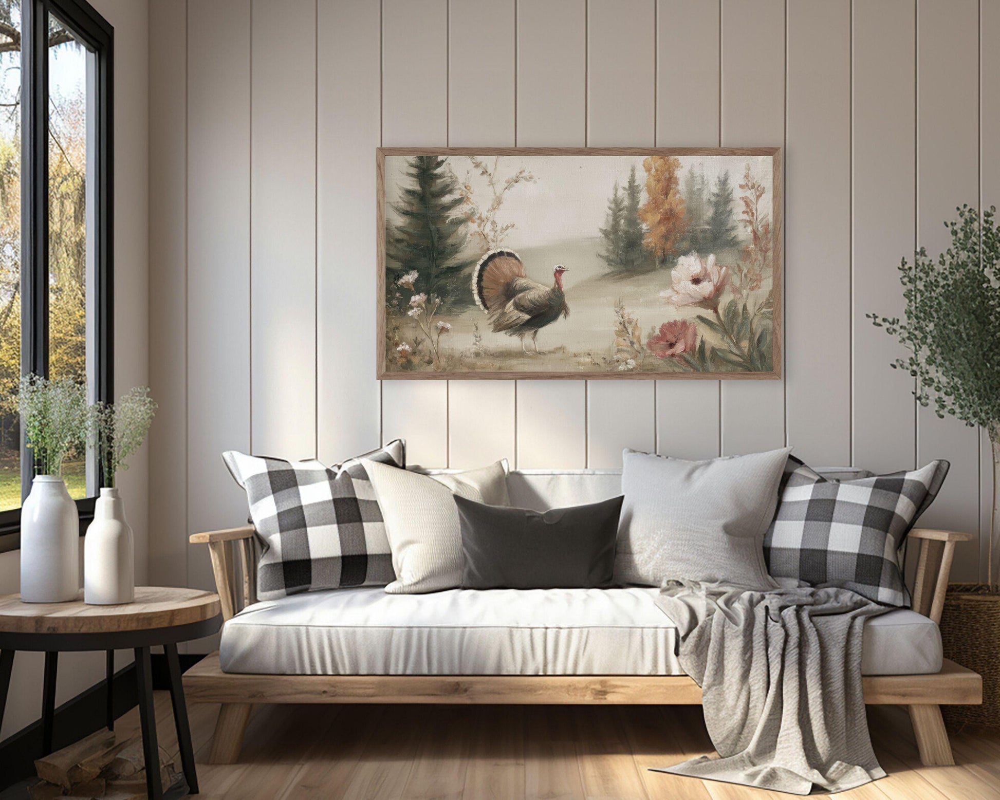 Turkey in Fall Landscape Frame TV Art