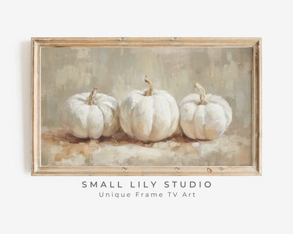 White Pumpkins Frame TV Art
