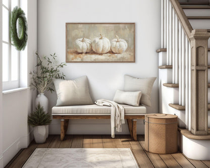 White Pumpkins Frame TV Art