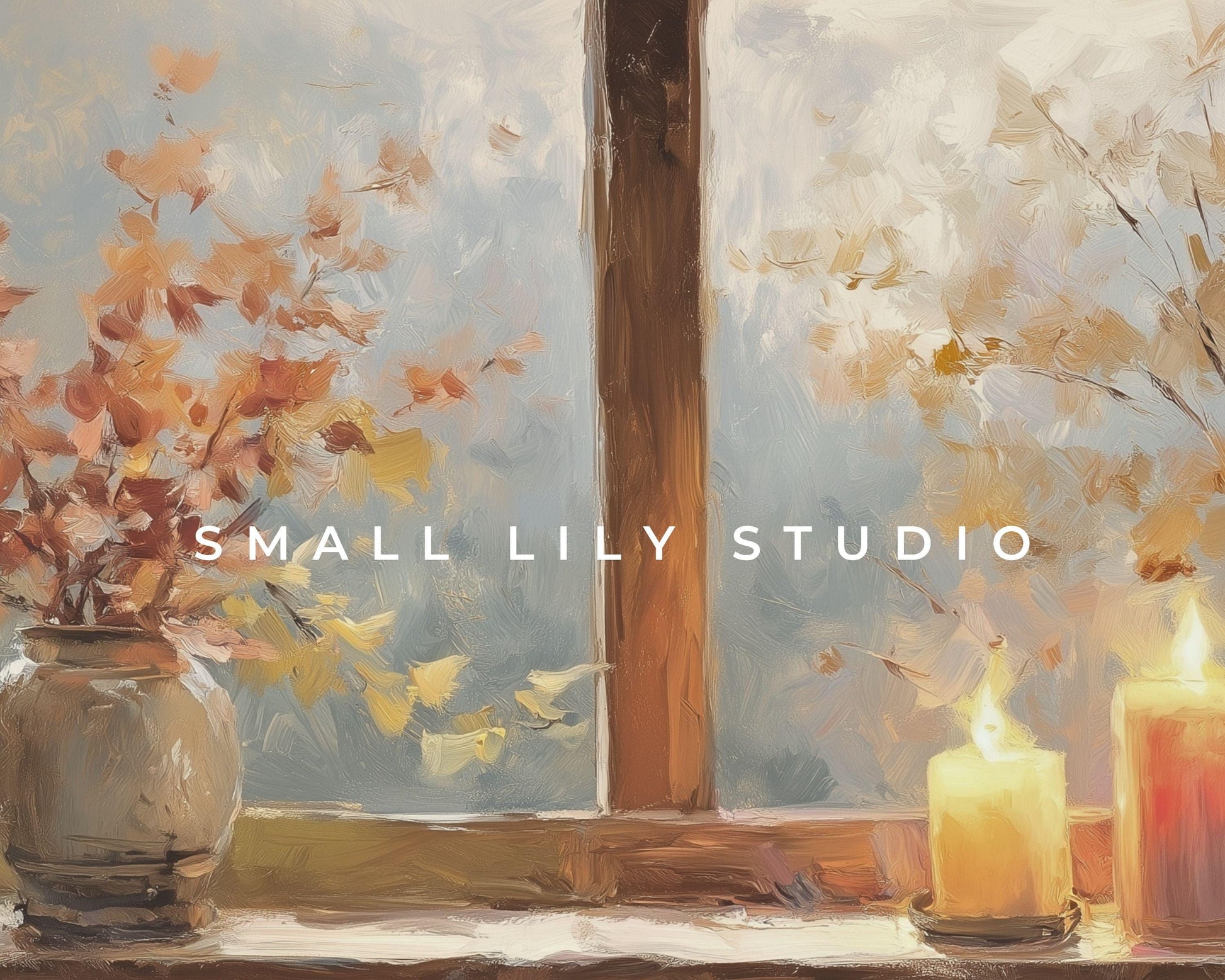 Cozy Fall Window Frame TV Art