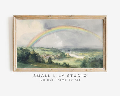 Rainbow Over Landscape Frame TV Art