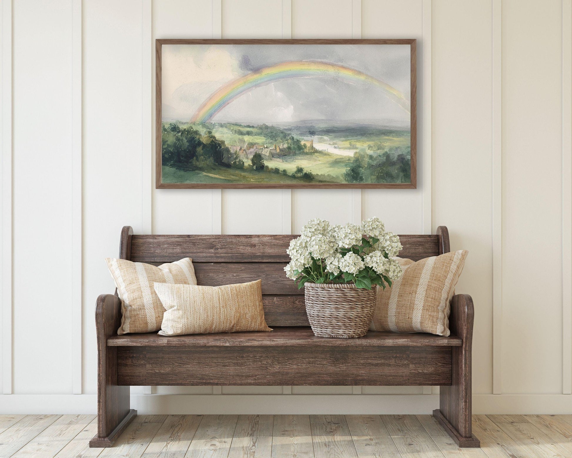 Rainbow Over Landscape Frame TV Art
