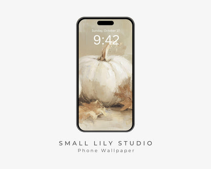 White Pumpkins Phone Wallpaper