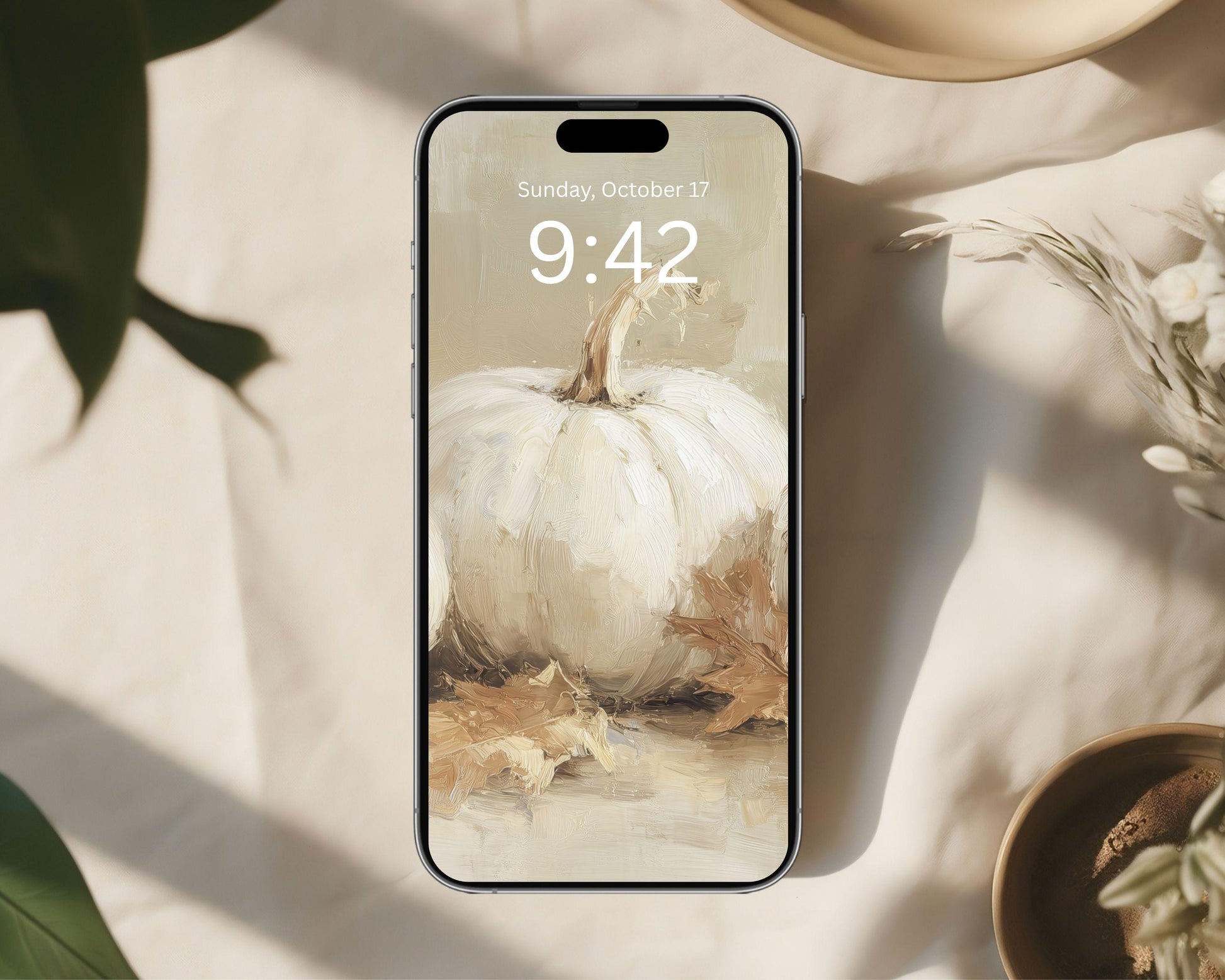 White Pumpkins Phone Wallpaper