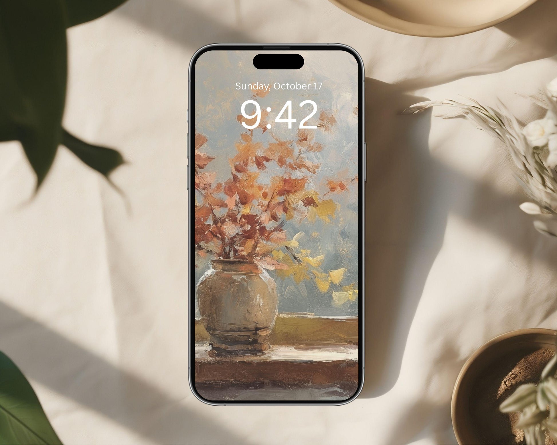 Cozy Fall Window Phone Wallpaper