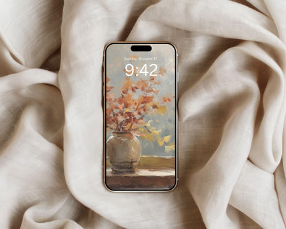 Cozy Fall Window Phone Wallpaper