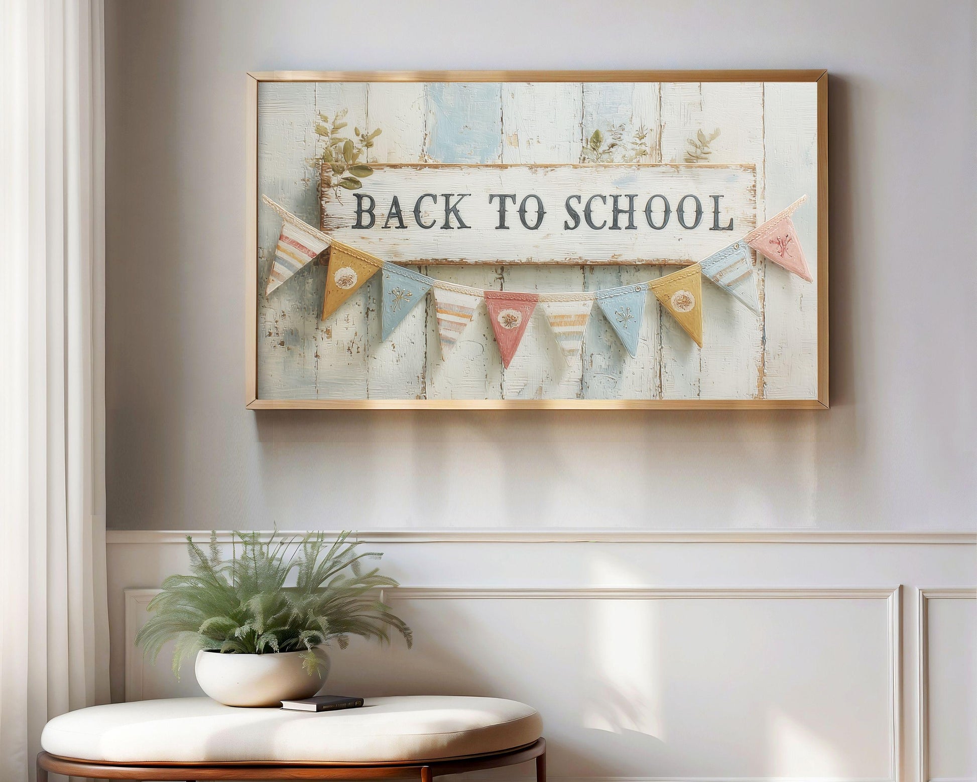Cute Back to School Sign Frame TV Art