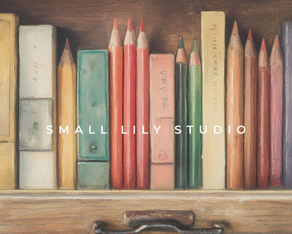 Back to School Colorful Pencils Frame TV Art