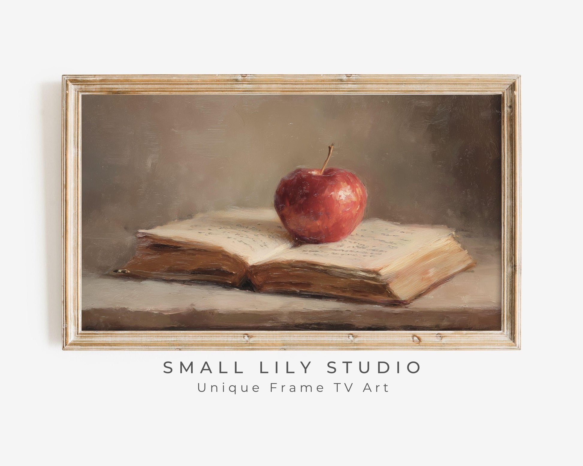 Back to School Apple on Book Frame TV Art