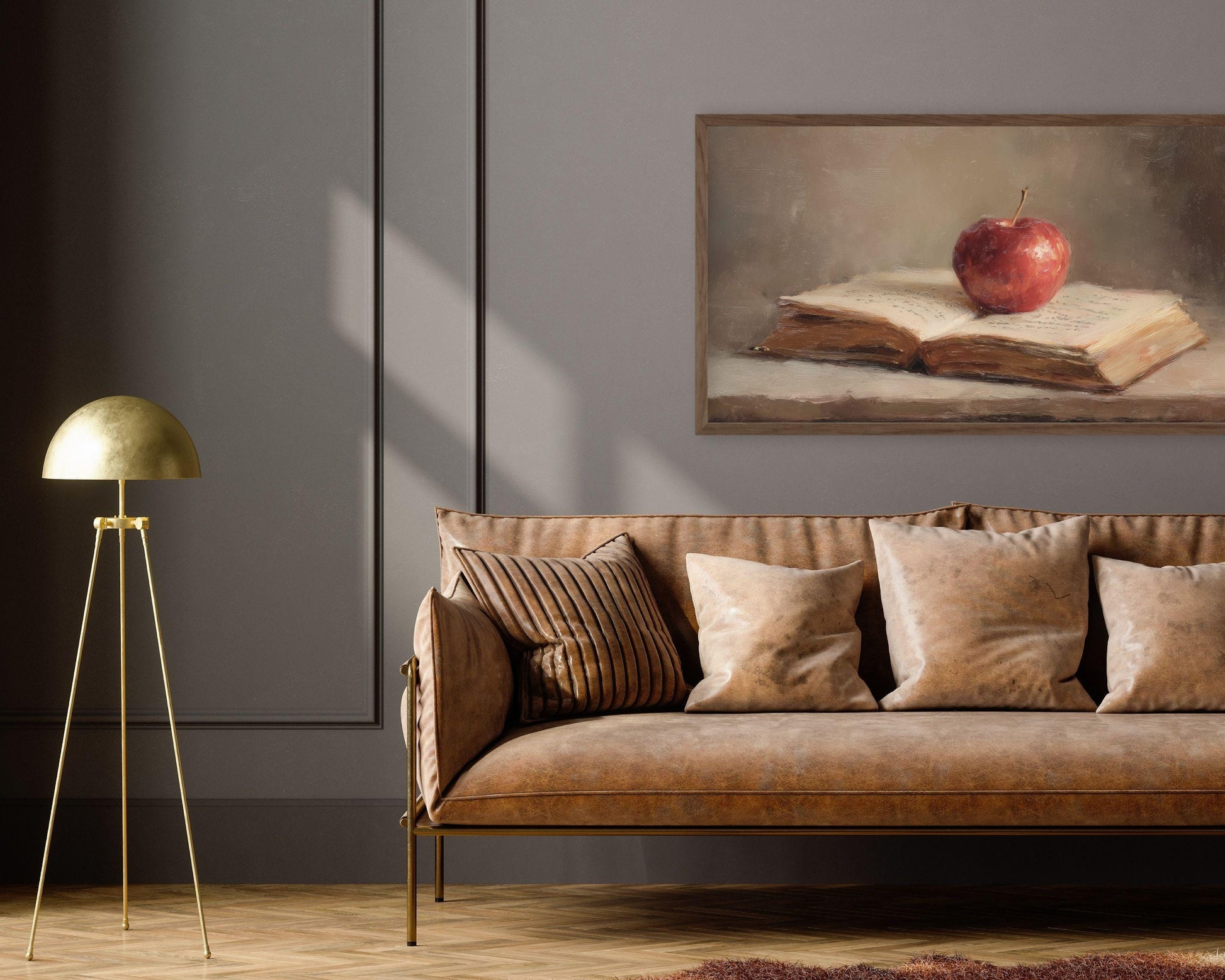 Back to School Apple on Book Frame TV Art