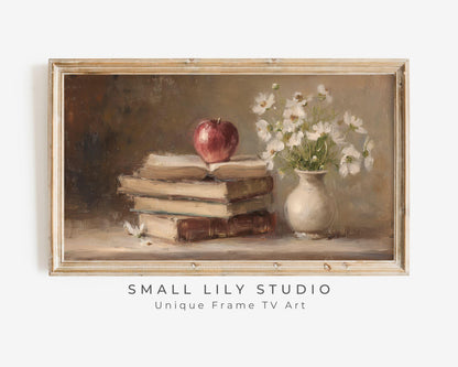 Back to School Apple & Books Frame TV Art