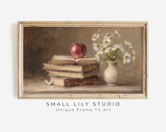 Back to School Apple & Books Frame TV Art