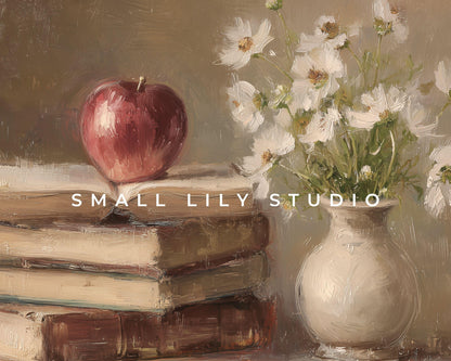 Back to School Apple & Books Frame TV Art