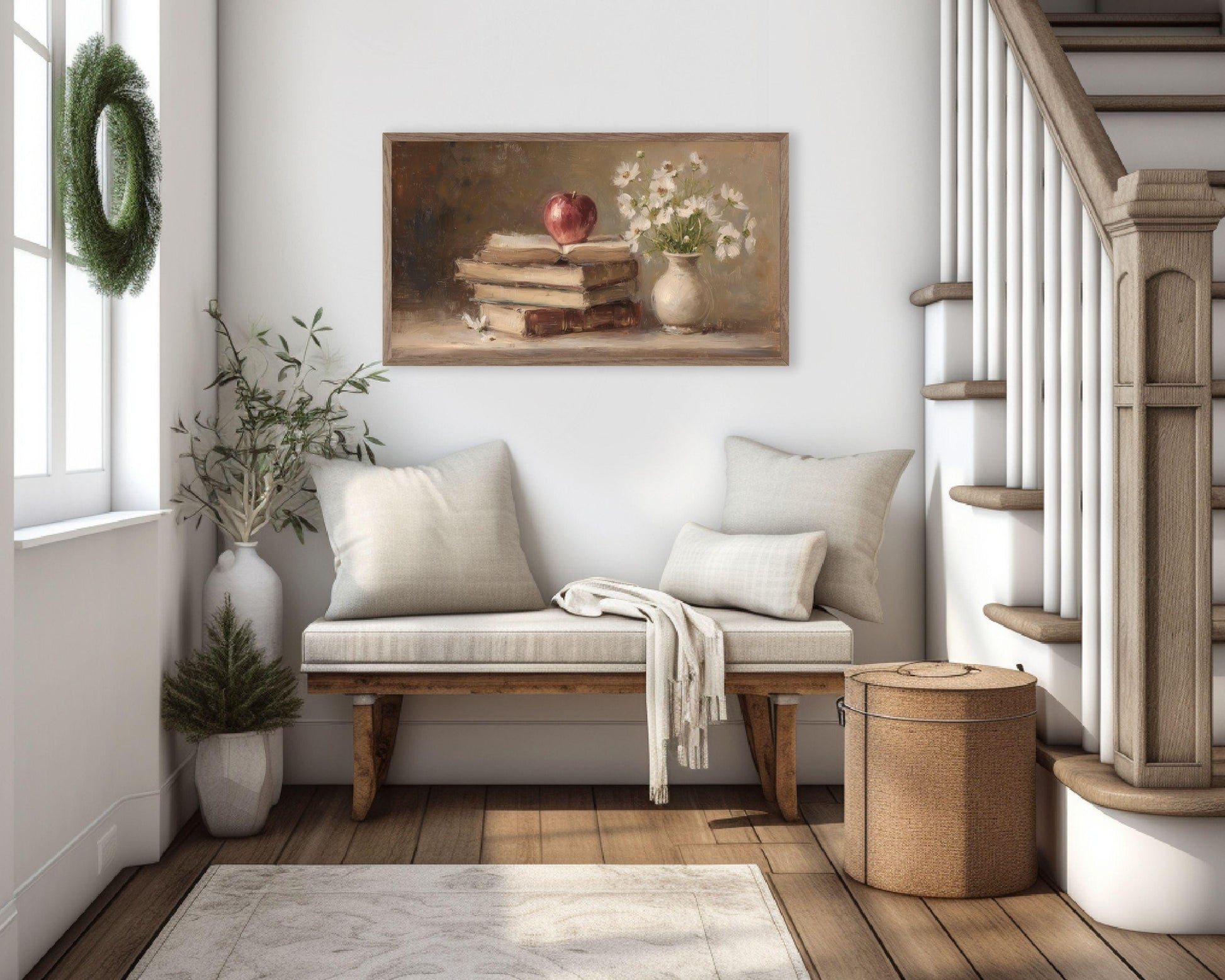 Back to School Apple & Books Frame TV Art