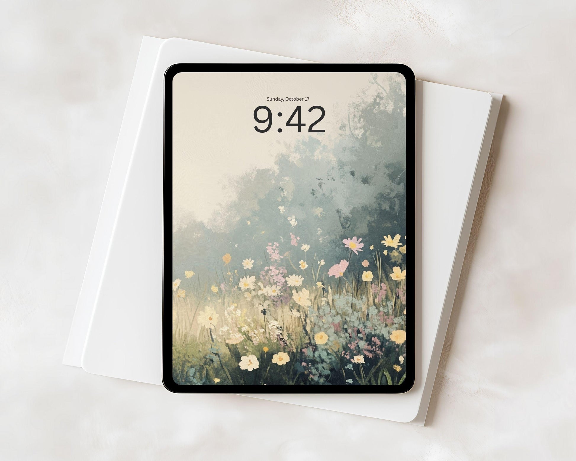 Yellow Wildflower Landscape iPad Wallpaper