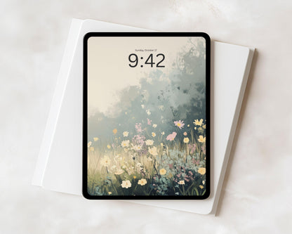 Yellow Wildflower Landscape iPad Wallpaper