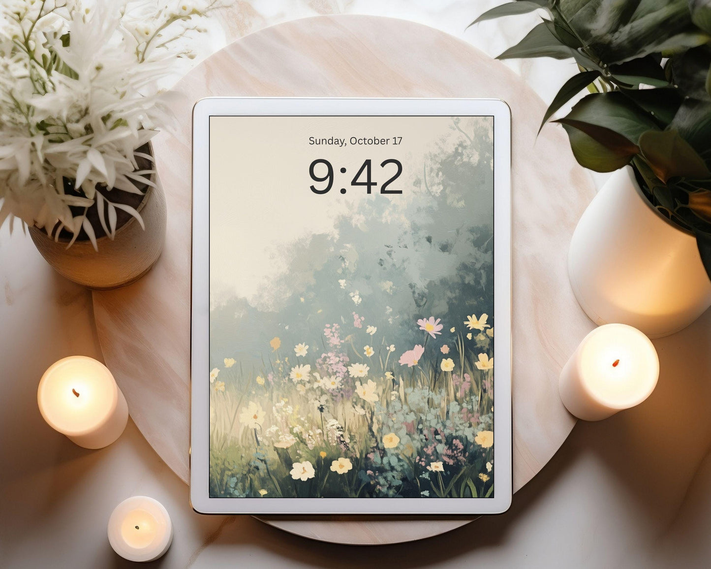 Yellow Wildflower Landscape iPad Wallpaper