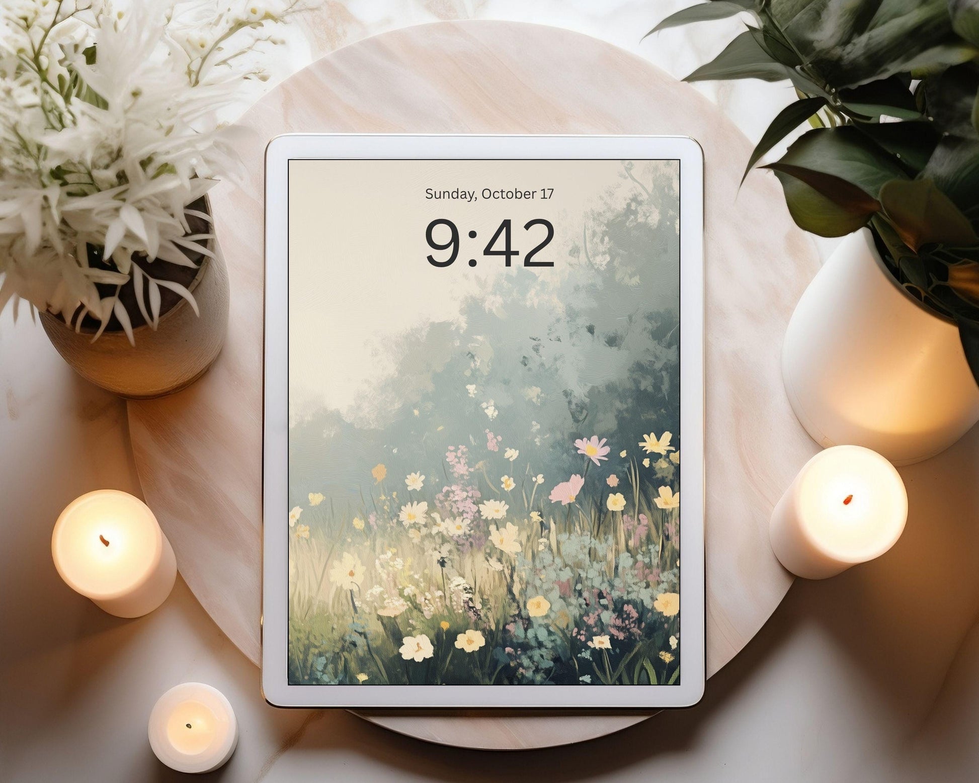 Yellow Wildflower Landscape iPad Wallpaper