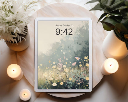 Yellow Wildflower Landscape iPad Wallpaper