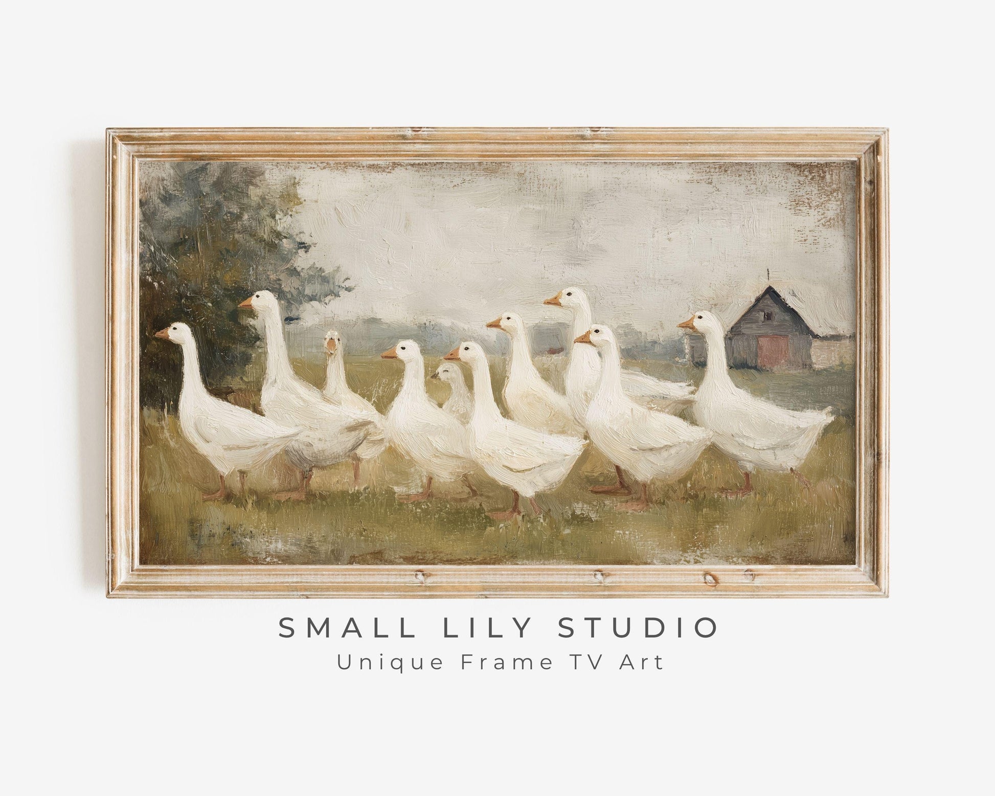 White Geese Frame TV Art