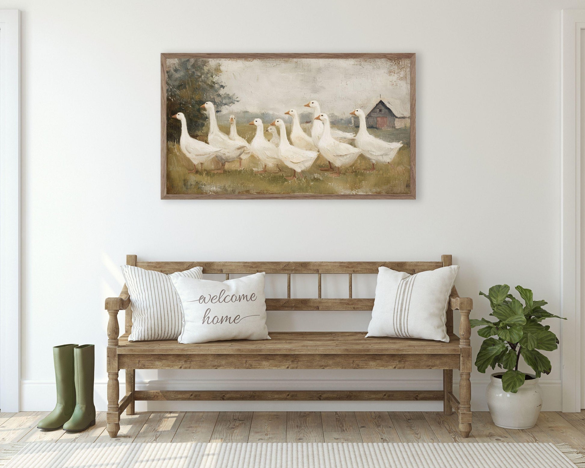 White Geese Frame TV Art