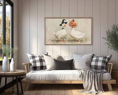 Silly Goose Pumpkin Head Frame TV Art