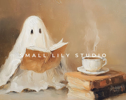 Ghost Reading with Coffee Frame TV Art