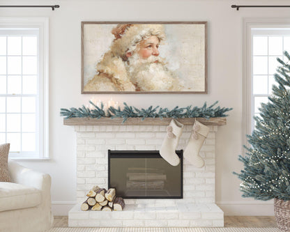 Neutral Santa Portrait Frame TV Art