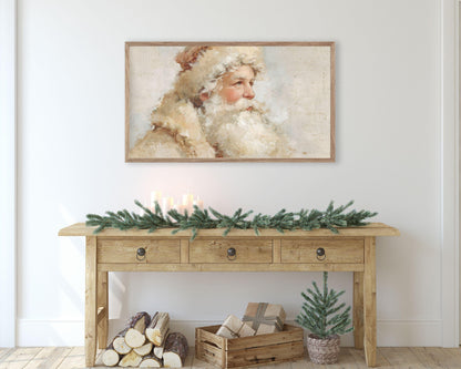 Neutral Santa Portrait Frame TV Art