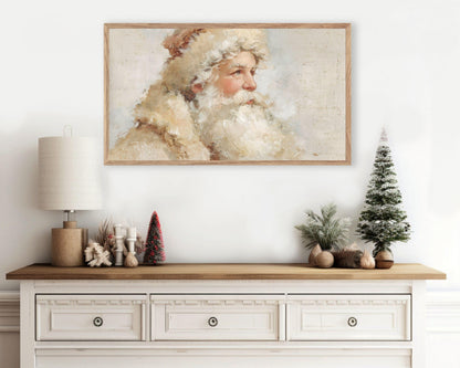 Neutral Santa Portrait Frame TV Art