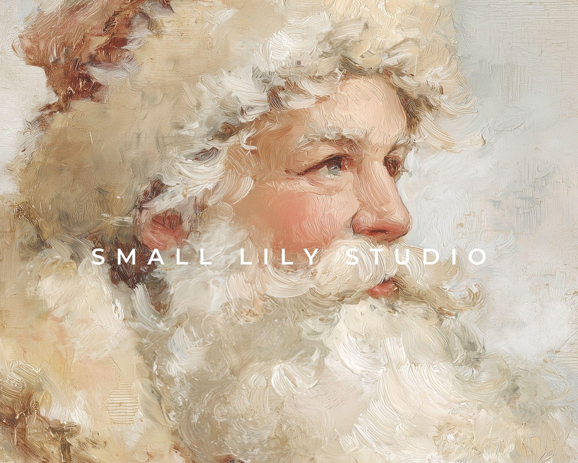 Neutral Santa Portrait Frame TV Art