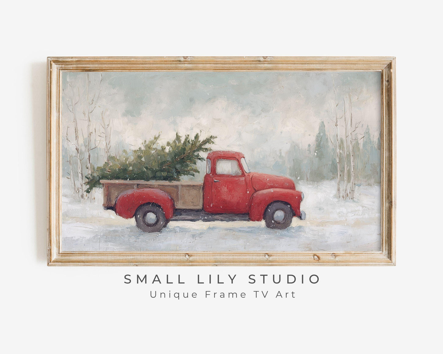 Truck with Christmas Tree Frame TV Art
