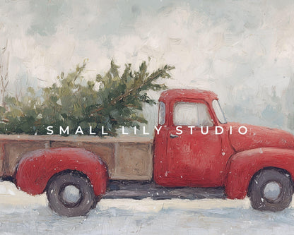 Truck with Christmas Tree Frame TV Art