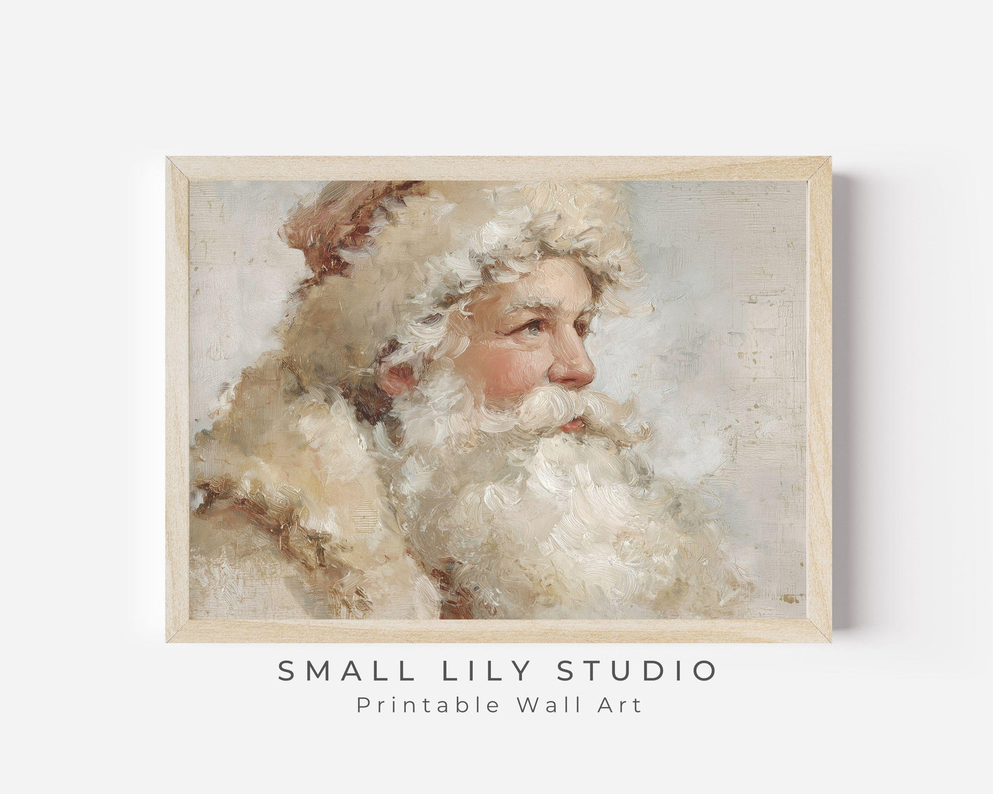 Neutral Santa Portrait Printable Wall Art