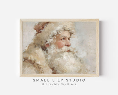 Neutral Santa Portrait Printable Wall Art