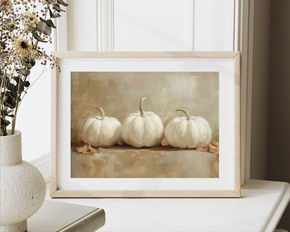 White Pumpkins Printable Wall Art