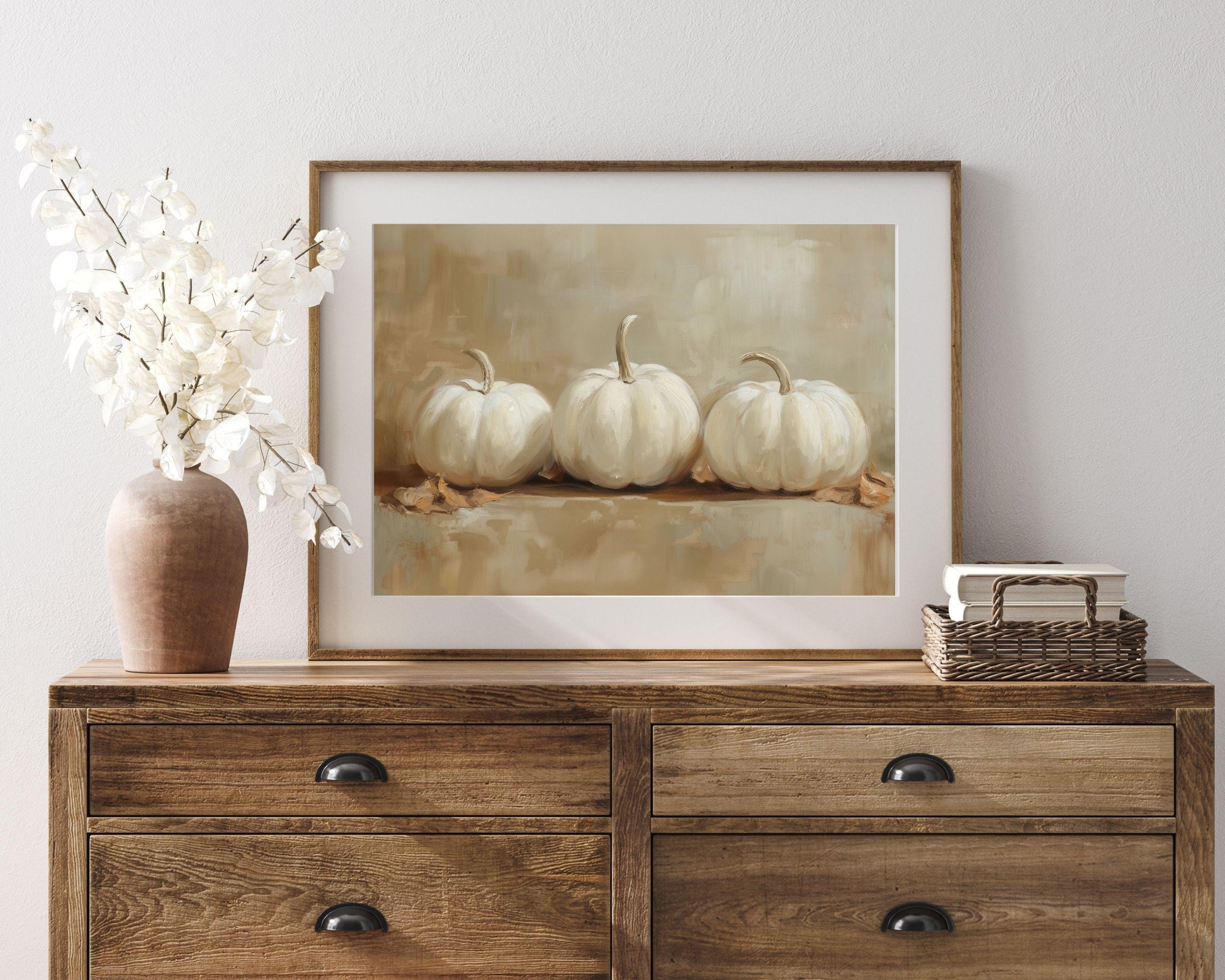 White Pumpkins Printable Wall Art