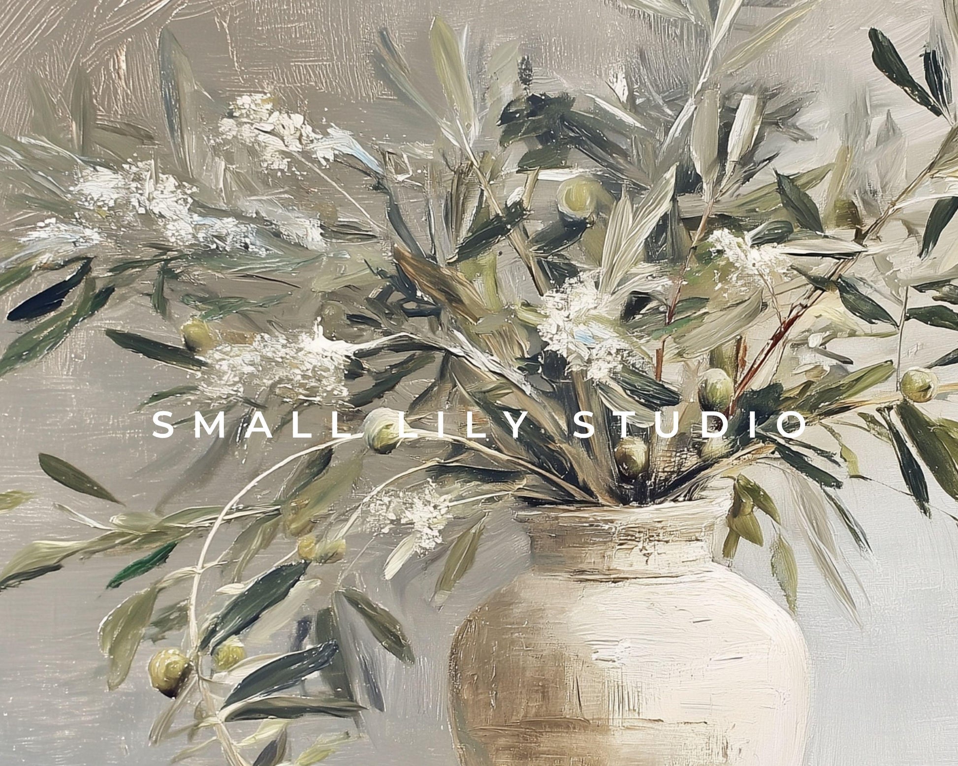 Olive Branches in Vase Printable Wall Art